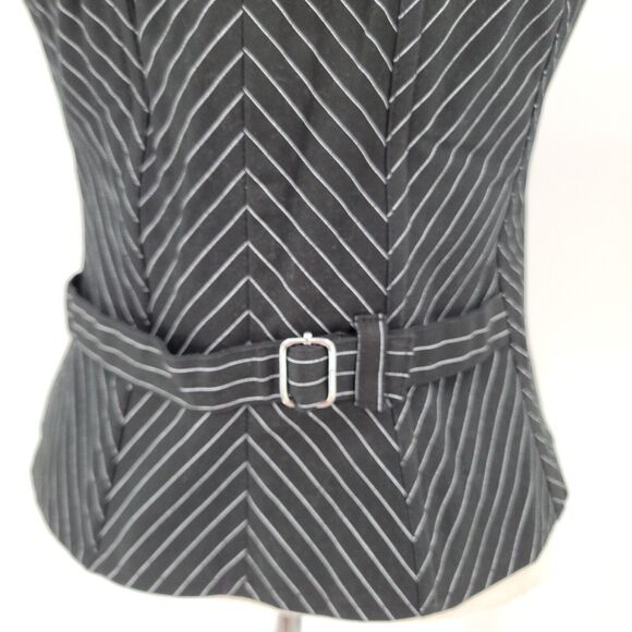 Dead Threads Women's Medium Goth Punk Grunge Halter Vest Corset Stripes Y2K - Picture 12 of 15